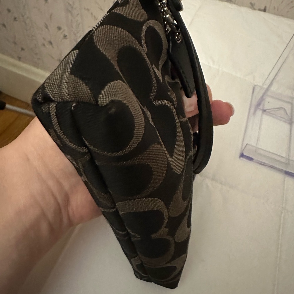 Coach Monogram Black and Pewter Wristlet - Picture 10 of 15